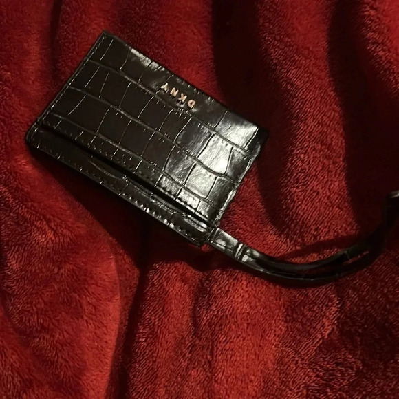 DKNY Black Croc Gramacey Card Holder - Picture 9 of 9